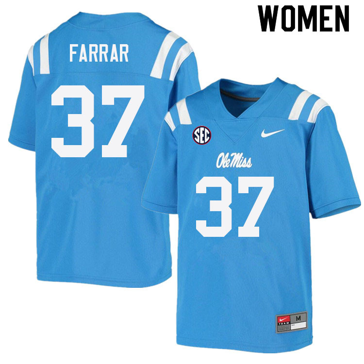 Women #37 Hayden Farrar Ole Miss Rebels College Football Jerseys Sale-Power Blue